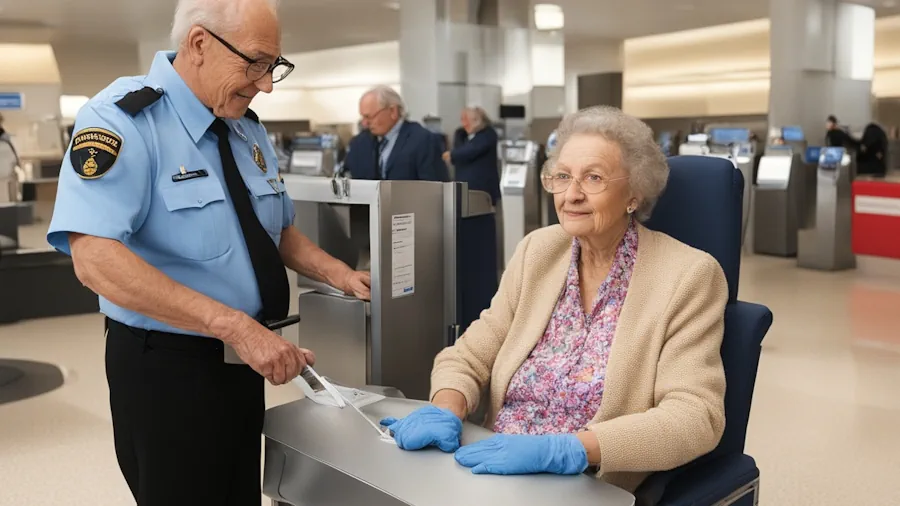 Seniors at Airport Security